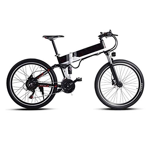 Electric Bike : Smisoeq Electric bicycles, 48V 500W mountain bike 21 speed 26 inches, with removable new energy lithium battery (Color : 500WBlack)