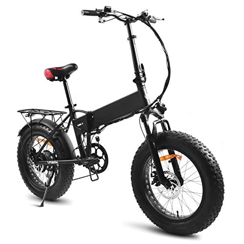 Electric Bike : Souleader Folding Electric Bike, 20 Inch Electric Bicycle with Dual Disc Brakes, 48V 10h Removable Lithium-Ion Battery, Electric bike Power Assist, 300W Brushless Gear Motor, e bike Suitable for Adults