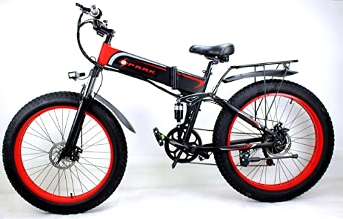 Electric Bike : SPARK ELECTRIC BIKE WITH FAT TYRES, STRONG REAR MOTOR, 48V BATTERY EASY CHARGING, 26-INCH WHEEL SIZE, AND 16-INCH FRAME, WITH GOOD RANGE, PERFORMANCE, BEAUTIFUL AND FOLDABLE DESIGN
