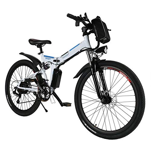 Electric Bike : Speedrid 26’’ Electric Folding Bikes for Adults Electric Bike E-bike Electric Mountain Bike with 36V 8Ah Lithium Battery, Double Shock Absorption, Font and Rear Disc Brakes, e bike for Man.