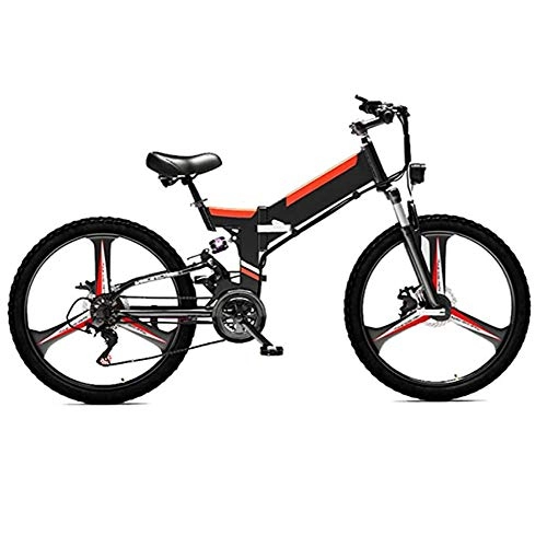 Electric Bike : SPORTS WERTY Mountain Bike Electric for Adult 26-inches folding Full suspension mountain bike 48V 4800W 10Ah Lithium-Ion E-Bike power supply 21 Speed Gear and Three Working Modes