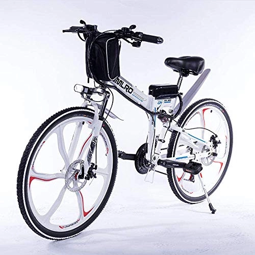 Electric Bike : SSeir detachable 48V 13AH lithium battery light electric bicycle and 350W high power electric folding bicycle electric bicycle, White -350W 8AH 48V