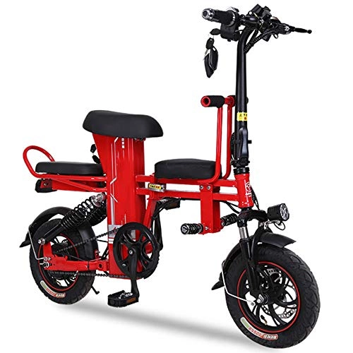 Electric Bike : StAuoPK 2020 New 12-Inch Folding Electric Bicycle, 48V 350W Lithium Battery High Carbon Steel Electric Bicycle, C