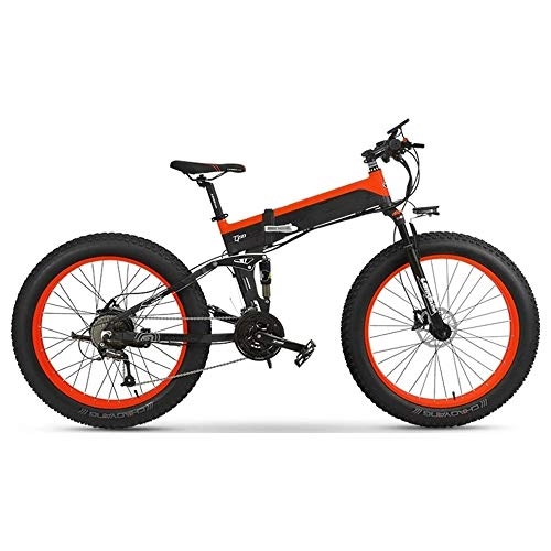 Electric Bike : StAuoPK 2020 New 26-Inch Folding Electric Bicycle, 4.0 Fat Tire 48V Assist Mountain Bike Electric Bicycle, A
