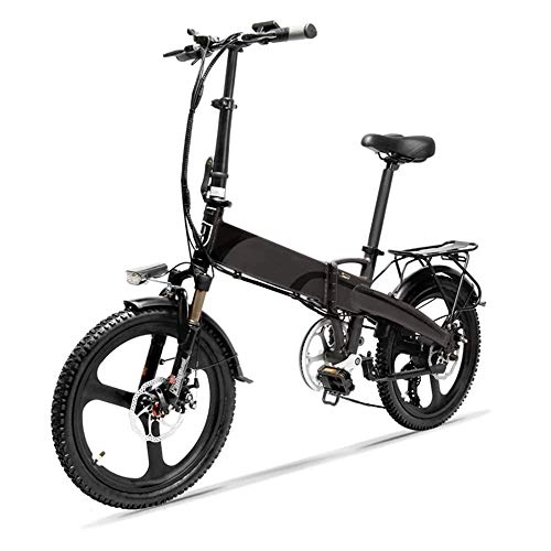 Electric Bike : StAuoPK 2020 New Electric Bike, 20-Inch 7-Speed 48V 400W Foldable Electric Bike, Power-Assisted Battery Car, A