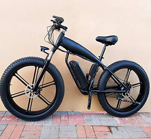 Electric Bike : StAuoPK 26 Inch 27 Speed Electric Fat Tire Electric Snowmobile 48V 500W Electric Bicycle Oil Brake Electric Vehicle (Black)