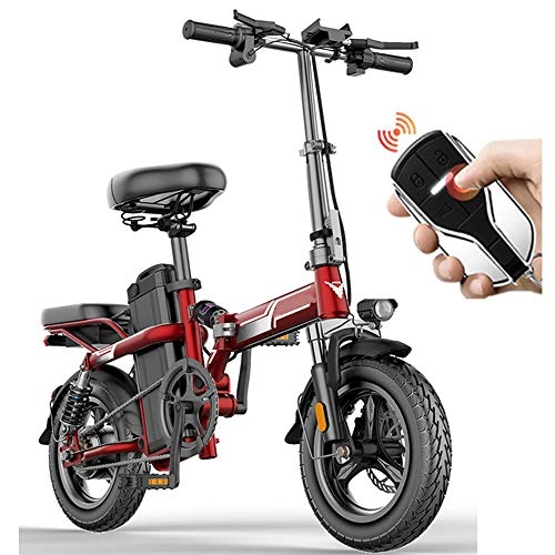 Electric Bike : StAuoPK Intelligent Folding Electric Bicycle, 14-Inch 48V25A 350W Mini Electric Bicycle, Lithium Battery Moped, Adult Small Generation Battery Electric Car, C