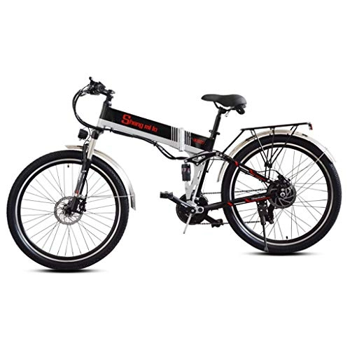 Electric Bike : Style wei 26 Inch Folding Electric Mountain Bike Bicycle Off-road Electric Bicycle 48V Lithium Battery Instead Of Adult Battery Car