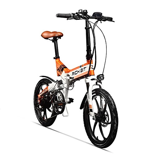 Electric Bike : SUFUL RICH BIT ZDC RT-730 LCD Folding E-Bike 20 Inch Elecrtic Bike 48v 8ah Hidden Battery tax free (Orange)