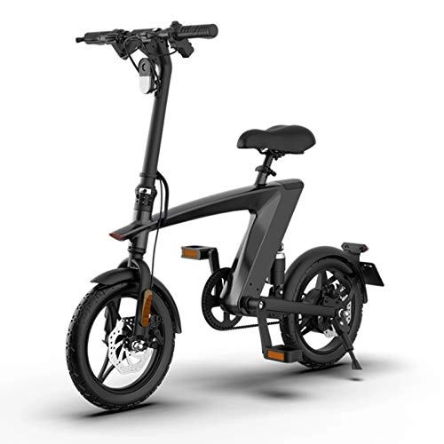 Electric Bike : sunyu Lightweight 14 inches 250W Electric Bike Adult Foldable Pedal Assist E-Bike 36V 10AH lithium battery Drive adult Pedal Power-assisted electric vehicleblack