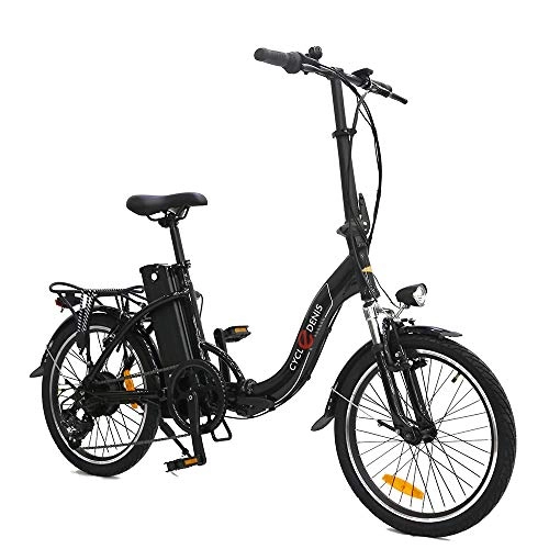 Electric Bike : Supershu 20 Inch Electric Bike for Adult 250W Motor 36V 10.4AH Lithium Battery Electric City Tire Bike with Back Rack LED Display Screen and Led Lights