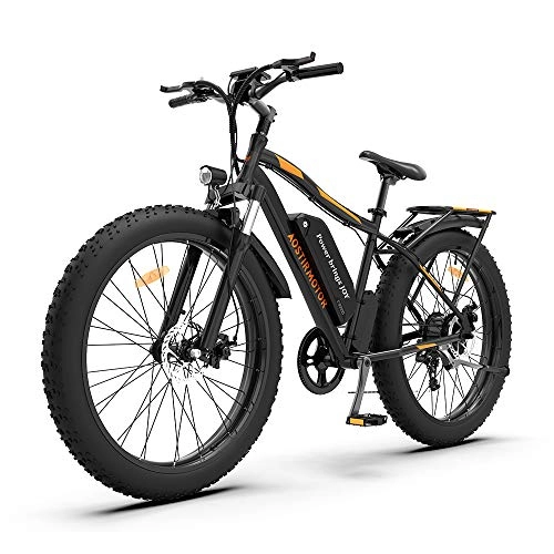 Electric Bike : SUSIELADY 26" 750W Electric Bike Fat Tire P7 48V 13AH Removable Lithium Battery for Adults with Detachable Rear Rack Fender(Black)