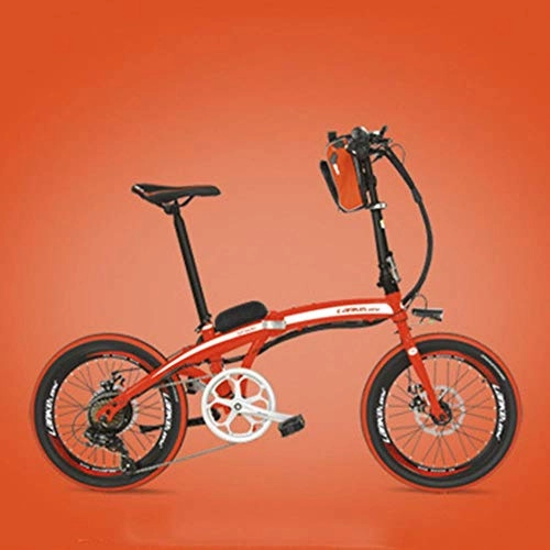 Electric Bike : suyanouz Electric Bicycle 20 Inch 36V Folding Electric Car Adult Generation Driving Bicycle Lithium Electric Car, Red