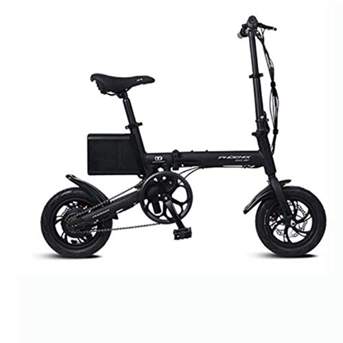 Electric Bike : suyanouz Electric Bicycle Adult Both Men And Women Small Folding Car 36V Lithium Battery Moped, Black