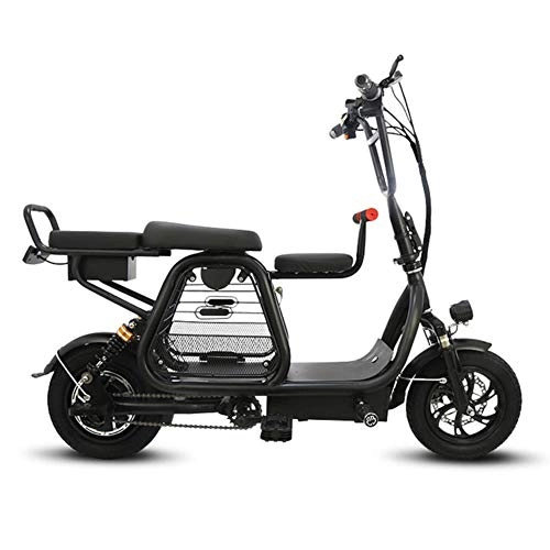 Electric Bike : Suyanouz New 12-Inch Folding Electric Bicycle With Pet Basket Electric Bike Battery Detachable Travel Ebike Adult 2-Wheel Battery Scooter, Black 10Ah Battery, C