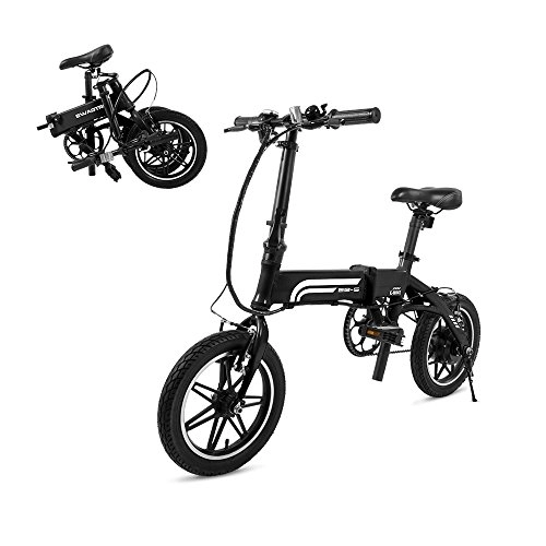 Electric Bike : Swagtron Swagcycle EB5 Lightweight & Aluminum Folding Ebike with Pedals, Black, 58cm / Medium