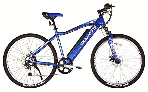 Electric Bike : Swifty Electric Mountain Bike with Semi-Integrated Battery, Blue