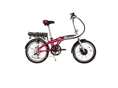 Electric Bike : Swifty Liberte Red Electric Folding Bike , Silver / Pink