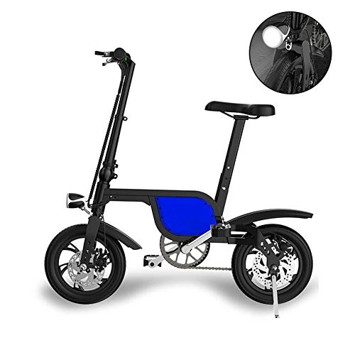 Electric Bike : SYCHONG Electric Foldable Bicycle 250W 36V6ah Power Travel Electric Car, LED Bike Light, 3 Riding Modes, Blue