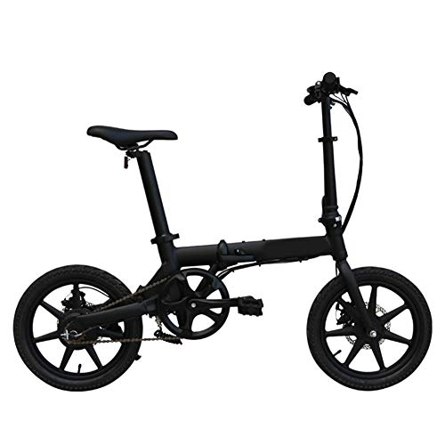 Electric Bike : SYCHONG Folding Electric Bike 16" Wheels Motor 3 Kinds of Riding Modes 5 Gears, Black