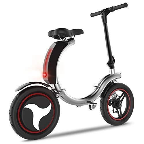 Electric Bike : SYCHONG Folding Electric Bike - Portable And Easy To Store in Caravan, Motor Home, Boat, Short Charge Lithium-Ion Battery, with LCD Speed Display, Silver