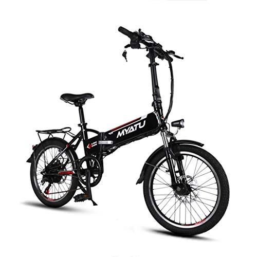 Electric Bike : T-XYD Folding Electric Bike 48V 250W Adult Power Scooter 20Inch 6 Speed Variable Folding Mountain Bike Removable Li-Battery with LED Headlights
