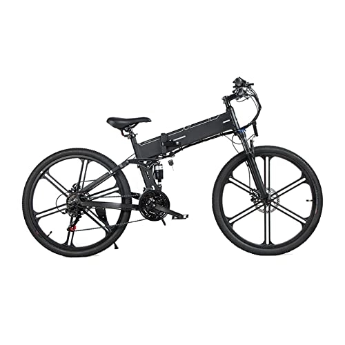 Electric Bike : TABKER Bike Electric Mountain Bike Tyres Folding Bicycle Adult Ebike