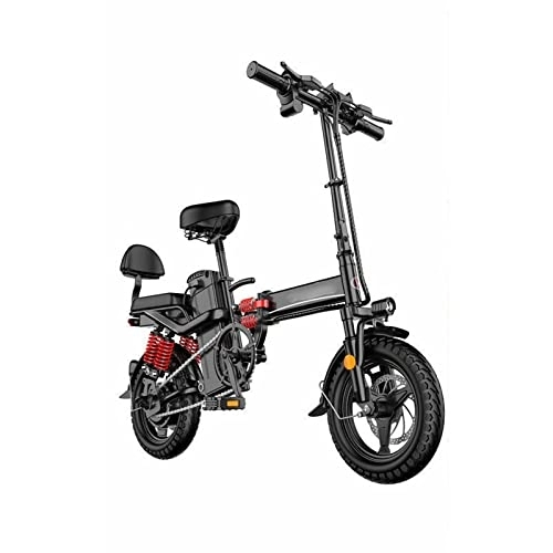 Electric Bike : TABKER Bike Folding Electric Bicycle Lithium Battery Driving Ultra-light Small Moped Battery Electric Vehicle