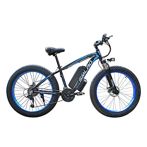 Electric Bike : Tanamy 26 Inch Fat Tire Electric Bike, 500W / 1000W Beach Cruiser Mountain Snow Bicycles 21 Speed 3 Working Modes E-Bike with 48V 13AH Removable Lithium-Ion Battery for Adults, 1000W