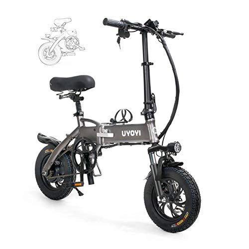 Electric Bike : TANCEQI Adult Folding Electric Bikes Foldable Bicycle Portable Aluminum Alloy Frame, with LED Front Light, Three Riding Mode, Disc Brake for Adult Comfort Bicycles Hybrid Recumbent / Road Bikes