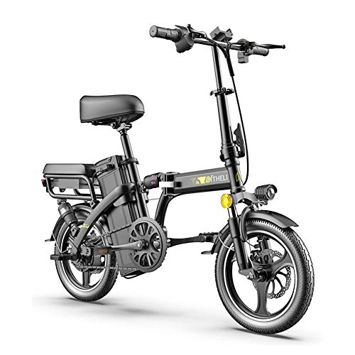 Electric Bike : TANCEQI Electric Bike Foldable E-Bike Folding Lightweight 350W 48V, Aluminum Alloy Frame, LCD Screen, Three Riding Mode, Disc Brake for Adults City Commuting, Black