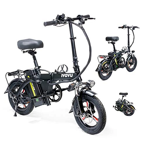 Electric Bike : TANCEQI Electric Bike Folding E-Bike 400W 48V Motor Adjustable Lightweight Alloy Frame Foldable E-Bike with LCD Screen, for Outdoor Cycling Travel Work Out