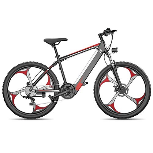 Electric Bike : TANCEQI Electric Bikes for Adult, Magnesium Alloy Ebikes 27 Speed Mountain Bicycles All Terrain, 26" Wheels MTB Dual Suspension Bicycle, for Outdoor Cycling Travel Work Out, Red