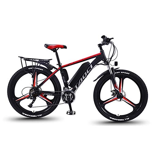 Electric Bike : TANCEQI Fat Tire Electric Mountain Bike for Adults, Lightweight Magnesium Alloy Ebikes Bicycles All Terrain 350W 36V 8AH Commute Ebike for Mens, 26 Inch Wheels, Red