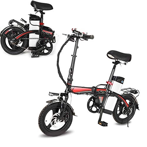 Electric Bike : TANCEQI Lightweight Folding Bike, Pedals&Power Assist Electric Bike, 14 Inch Tire Electric Bicycle with 360W Motor 14AH Removable Lithium Battery, Ebike for Adults