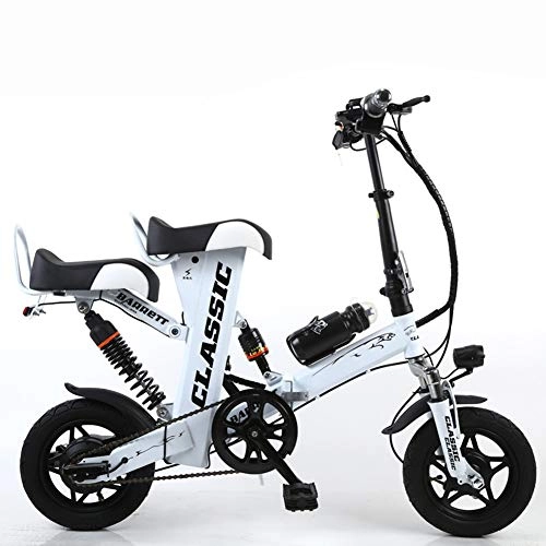 Electric Bike : Tang Mini Foldable Electric Bike 12 Inches, 35 Km / H, 400W Mountain Bike, White