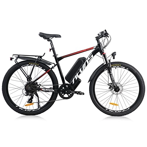 Electric Bike : TAOCI 26'' Electric Bikes for Adults Men Women, 250W E Bikes for Men, Electric Mountain Bike with 36V 12.5Ah Removable Battery and BAFANG Motor (Red)