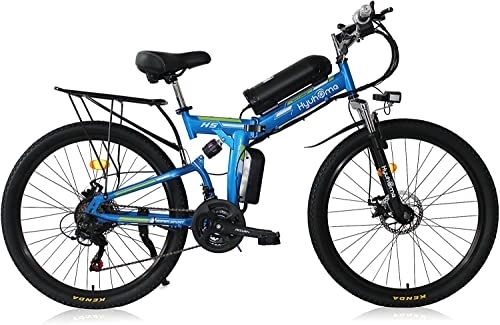 Electric Bike : TAOCI Ebikes for Adults, Folding Electric Bike MTB Dirtbike, 26" 36V 10Ah Anti-theft battery IP54 Waterproof and Shimano 21Speed Shifting System, Easy Storage Foldable Electric Bycicles for Men