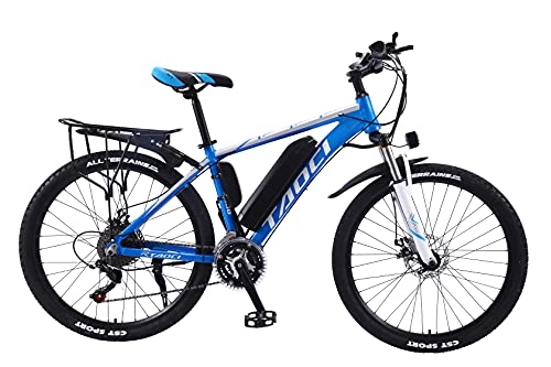 Electric Bike : TAOCI Electric Bikes for Adult, Magnesium Alloy Ebikes Bicycles All Terrain, 350W Motor 26" 36V whith Removable Lithium-Ion Battery Mountain Ebike for Mens Outdoor Cycling Travel Work Out (blue)
