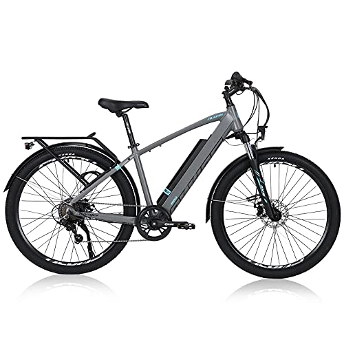 Electric Bike : TAOCI Electric Mountain Bike 250W, 27.5” E-Bike, E-MTB Bicycle, 36V 12.5Ah Removable Lithium Battery, Shimano 7-Speed Gear Electric Bike for Men Adults Commute