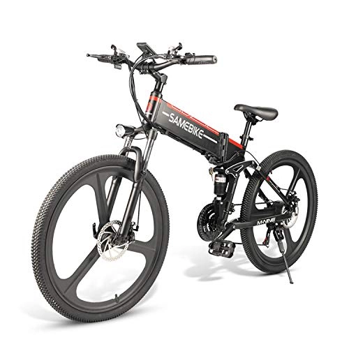 Electric Bike : Tazzaka 26 inch Folding Electric Bicycle for Adults Men Women 350W Aluminum Mountain e-Bike Road Bikes with Removable 48V 10Ah Lithium Battery Shimano 21 Speeds LCD ScreenUK STOCK