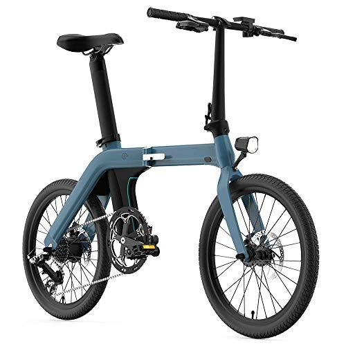 Electric Bike : Tazzaka Folding Electric Bike for Adults, 20 Inch 250 W 30 km / h Aluminum Electric Bicycle / Commute Ebike with 36V 11.6Ah Removable Lithium Battery Shimano 7 Speed LCD Screen, BlueUK STOCK