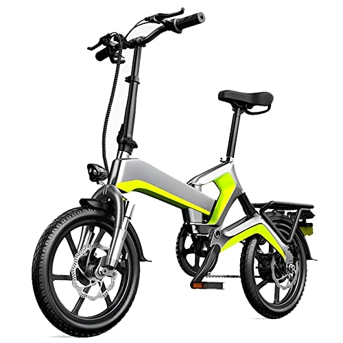Electric Bike : TDHLW 16 inch Folding Electric Bike 400W 10AH 48V Removable Graphene Lithium Battery, Super Fast Charging 2 Hours Charging Time, Front and Rear Hydraulic Shock Absorption, Yellow