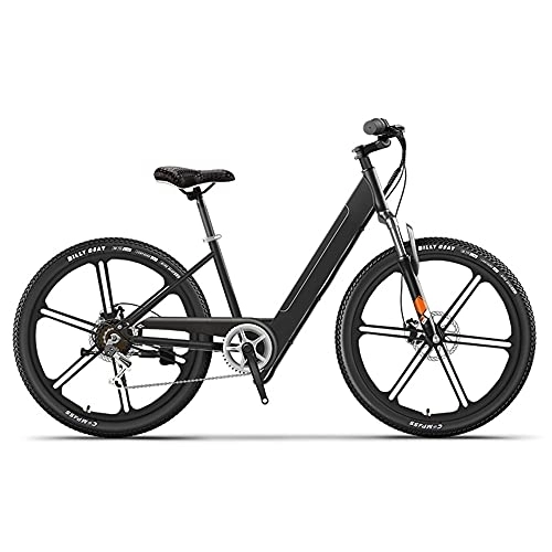 Electric Bike : TGHY Electric City Bike for Adults 26 inch Commuter E-Bike for Women 36V 250W Brushless Motor Pedal Assist Waterproof Removable 10Ah Battery 21-Speed 3 Riding Modes, Black