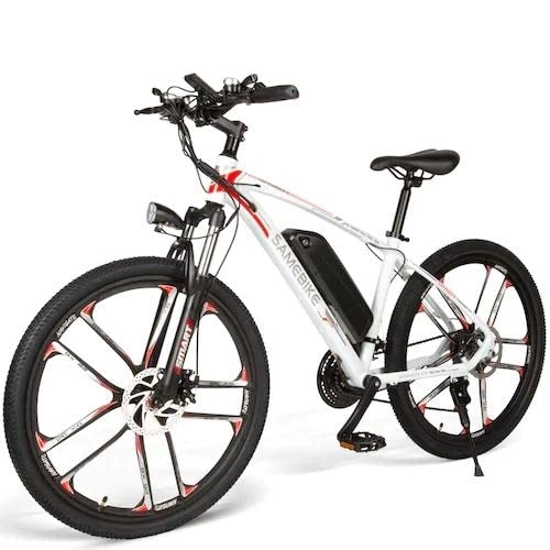 Electric Bike : Theebikemotor 26 ”wheel 48V350W 8A Electric Bike Bicycle E-Bike MTB 30km / h Shimano 21 speed- White