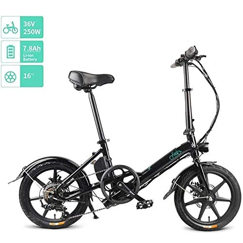 Electric Bike : Thumby Folding Electric Bike, 16 Inch Collapsible Electric Commuter Bike Ebike with 36V 7.8Ah Lithium Battery, Black jianyu (Color : Black)