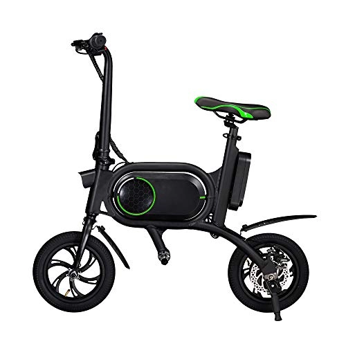 Electric Bike : Ti-Fa Electric Bike for Adults Foldable Electric Bicycle with 350W Motor, 12 inch 36V E-bike with 7.5Ah Lithium Battery, City Bicycle Max Speed 25 km / h, Disc Brake, Green