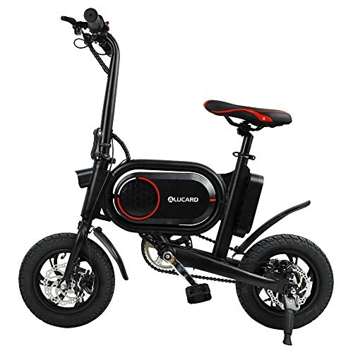 Electric Bike : Ti-Fa Electric Bikes for women 12 inch 36V 350W Foldable Pedal Assist E-Bikewith 7.5Ah Lithium Battery Disc Brake for commuting, trip, shopping, Red