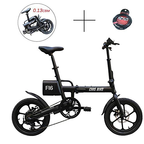 Electric Bike : TIANQING Folding Mini Electric Car, 350W Electric Two-Wheel Bicycle Lithium Battery 36V / 7.8AH Brushless Motor 30 Km / H, with High-Definition Display Disc Brake, Black