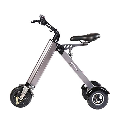 Electric Bike : TopMate ES31 Electric Scooter Mini Foldable Tricycle Weight 14KG with 3 Gears Speed Limit 6-12-20KM / H and 3 Shock Absorbers | Especially Suitable for People over 50 Age On A Trip